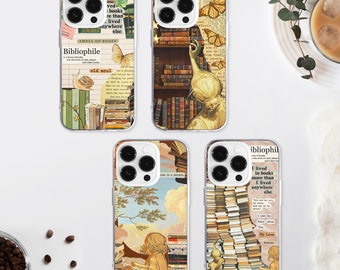 Book Lover Collage Magnetic Phone Case | Booktok Library Design Cover iPhone 17 16 Samsung