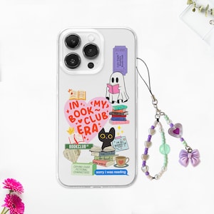 Bookish Merch Receipt with Charm Phone Case | In My Bookish Era MagSafe Phone Cover | Book Club Girls Case | iPhone 16 15 14 | Samsung S24