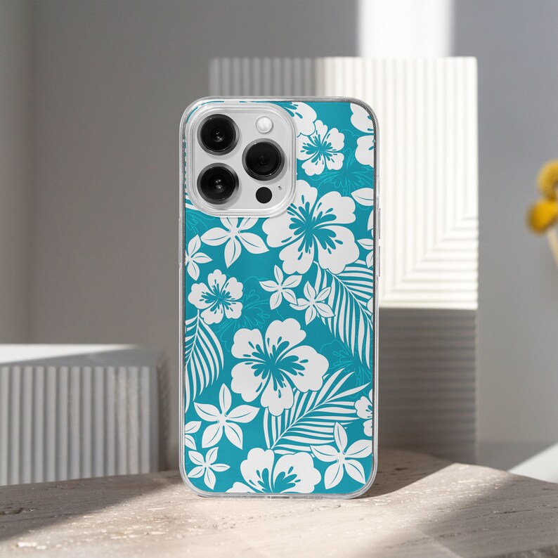 Hawaiian Flower MagSafe Phone Case, Aesthetic Hibiscus Phone Cover, y2k Tropical Coquette Phone Case, iPhone 15 14 13, Samsung S23 S22, retro groovy summer floral phone case, summer hibiscus case, y2k coquette blue hibiscus, hawaaian flower