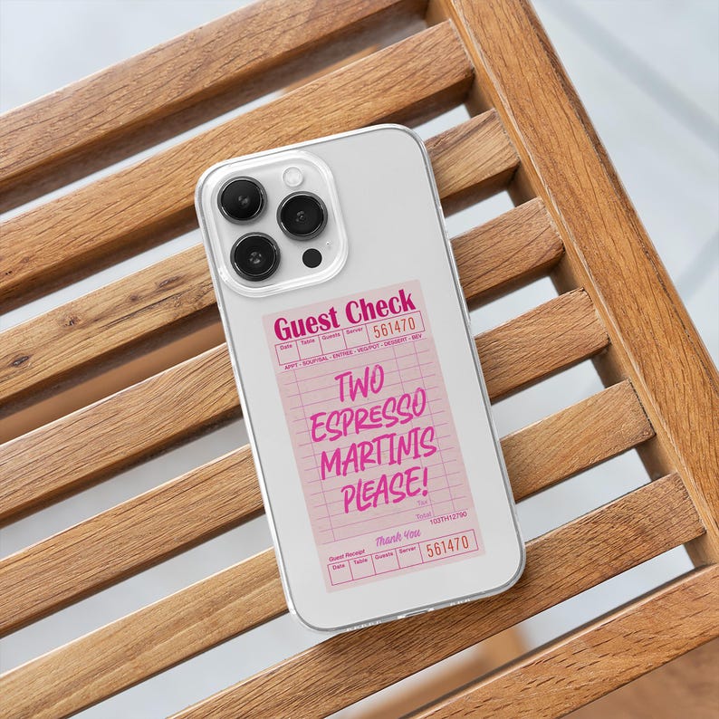 Customizable Retro Guest Check MagSafe Case, Personalized Text Phone Cover, Preppy Custom Quote Case, iPhone 16 15 14, Samsung S24, create your own guest check phone case, typography gift, cute espresso martini case, waitress receipt, guest receipt