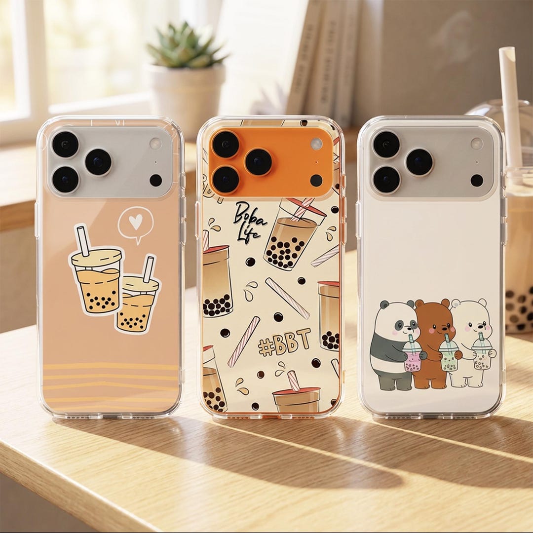 Kawaii Bubble Tea Magsafe Phone Case: Boba Milk Tea Cover iPhone 17 16 ...