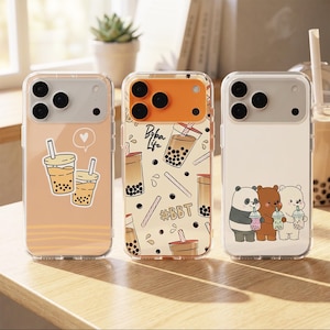 Kawaii Bubble Tea MagSafe Phone Case: Boba Milk Tea Cover iPhone 17 16 Samsung