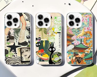 Japanese Moodboard MagSafe Phone Case, Grunge Anime Art Cover iPhone 17 16 15 Samsung