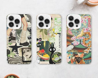 Custodia per telefono MagSafe Japanese Mood Board / Custodia per telefono con estetica giapponese / Custodia per telefono con arte anime grunge / iPhone 15 14 13 12 / Samsung S23 S22