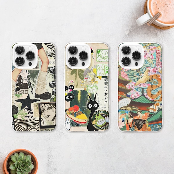 Japanese Mood Board MagSafe Phone Case | Japanese Aesthetic Phone Cover | Grunge Anime Art Phone Case | iPhone 15 14 13 12 | Samsung S23 S22