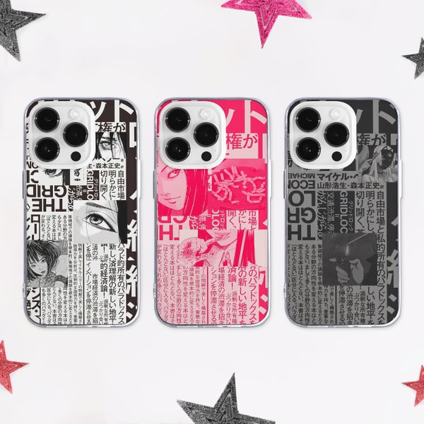 Japanese Manga MagSafe Phone Case | Japanese Anime Newspaper Phone Cover | Weird Anime Art Phone Case | iPhone 15 14 13 12 | Samsung S24 S23