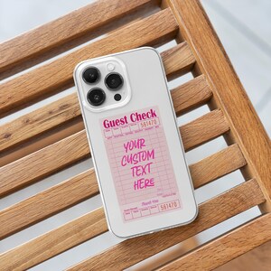 Customizable Retro Guest Check MagSafe Case, Personalized Text Phone Cover, Preppy Custom Quote Case, iPhone 16 15 14, Samsung S24, create your own guest check phone case, typography gift, cute espresso martini case, waitress receipt, guest receipt