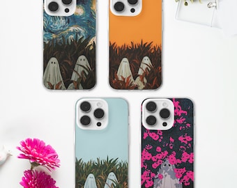 Aesthetic Ghost MagSafe Phone Case | Starry Night Ghost Phone Cover | Spooky Ghost Phone Case | iPhone 15 14 13 12 11 | Samsung S23 S22 S21