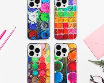 Watercolor Palette MagSafe Phone Case: Paint Box Art Cover iPhone 16 15 14 Samsung