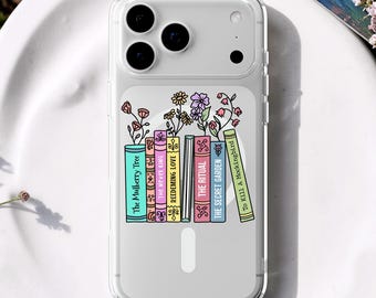 Customizable Book Stack Phone Case: Personalized Gift for Book Lover iPhone 17