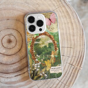 Cottagecore Scrapbook MagSafe Phone Case, Nature Aesthetic Collage Phone Cover, Angel Fairy Aesthetic, iPhone 15 14 13, Samsung S24 S23, vintage butterfly case, naturecore retro, fairycore gift, angel number positive vibes, angel cherub, retro frame