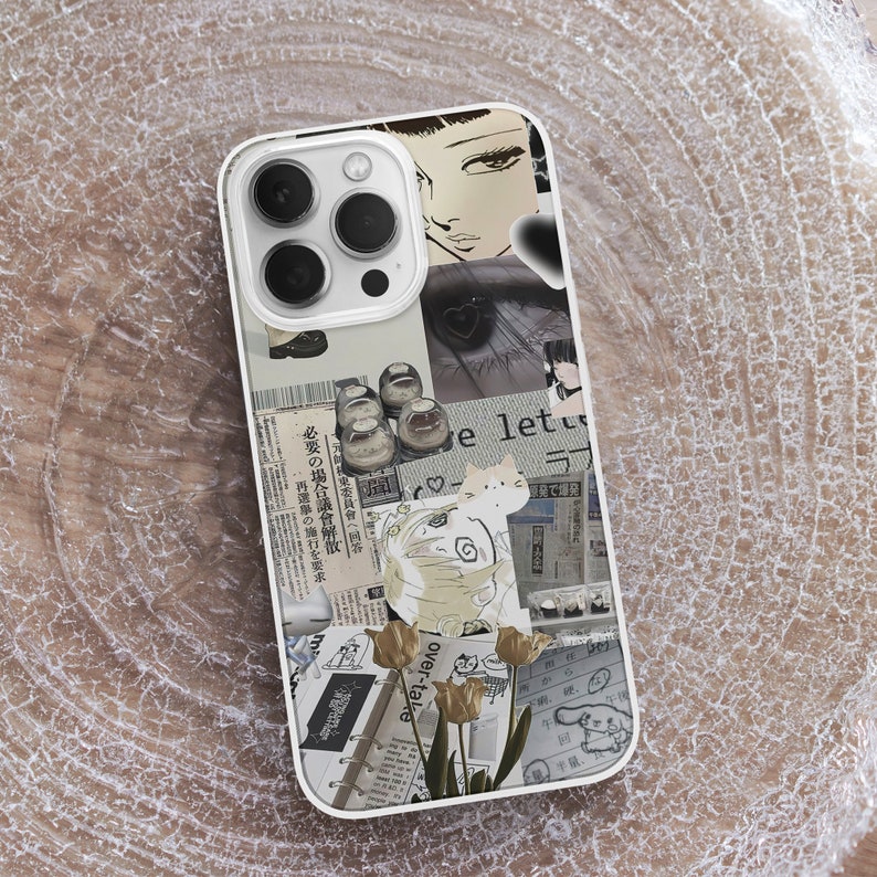 Japanese Anime Collage MagSafe Phone Case, Japanese Comics Phone Cover, Manga K-Drama Art Phone Case, iPhone 15 14 13, Samsung S23 S22, japanese black white japanese merch, comics manga anime phone case, blue print japanese case, pixel huawei lofi