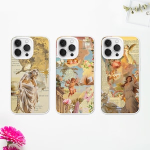 Vintage Angel Collage MagSafe Phone Cas, Renaissance Art Phone Cover , Cherub Phone Case, Aphrodite Aesthetic, iPhone 15 14,Samsung S24, google pixel, angelcore gift, fairycore phone case, angel number 444 222 777, witchy gift, celestial spiritual