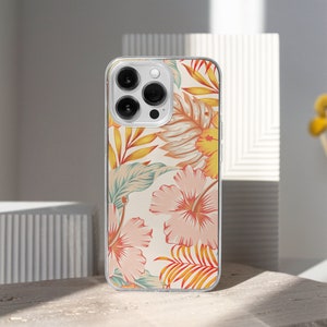 Hawaiian Flower MagSafe Phone Case, Aesthetic Hibiscus Phone Cover, y2k Tropical Coquette Phone Case, iPhone 15 14 13, Samsung S23 S22, retro groovy summer floral phone case, summer hibiscus case, y2k coquette blue hibiscus, hawaaian flower