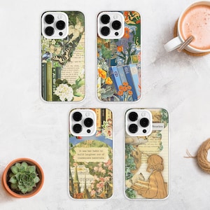 Aesthetic Bookish Collage MagSafe Phone Case | Book Lover Booktok Phone Cover | Vintage Book Phone Case | iPhone 15 14 13 | Samsung S24 S23