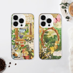 Cottagecore Scrapbook MagSafe Phone Case, Nature Aesthetic Collage Phone Cover, Angel Fairy Aesthetic, iPhone 15 14 13, Samsung S24 S23, vintage butterfly case, naturecore retro, fairycore gift, angel number positive vibes, angel cherub, retro frame