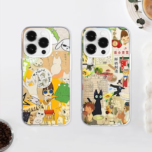 Kawaii Yellow Anime Collage MagSafe Phone Case | Japanese Manga Art Scrapbook Phone Cover | Cartoon Comics Gift | iPhone 16 15 | Samsung S24