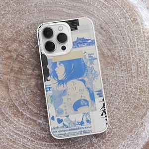 Japanese Anime Collage MagSafe Phone Case, Japanese Comics Phone Cover, Manga K-Drama Art Phone Case, iPhone 15 14 13, Samsung S23 S22, japanese black white japanese merch, comics manga anime phone case, blue print japanese case, pixel huawei lofi