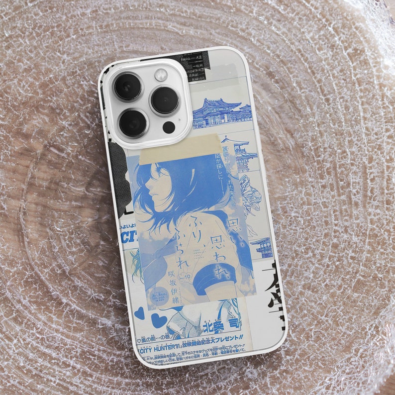 Japanese Anime Collage MagSafe Phone Case, Japanese Comics Phone Cover, Manga K-Drama Art Phone Case, iPhone 15 14 13, Samsung S23 S22, japanese black white japanese merch, comics manga anime phone case, blue print japanese case, pixel huawei lofi