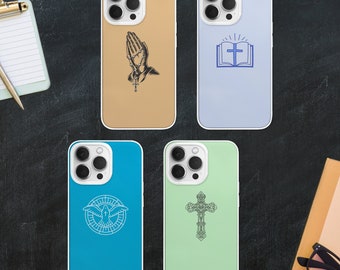 Minimal Christian Cross Phone Case | Religious Bible Cover Christian iPhone 17 16 15 Samsung