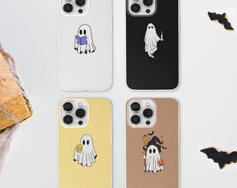 Cute Ghost MagSafe Phone Case | Minimal Reader Ghost Phone Cover | Witchy Ghost Phone Case | iPhone 15 MagSafe 14 13 12 | Samsung S23 S21
