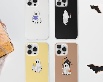 Cute Ghost MagSafe Phone Case | Minimal Reader Ghost Phone Cover | Witchy Ghost Phone Case | iPhone 15 MagSafe 14 13 12 | Samsung S23 S21