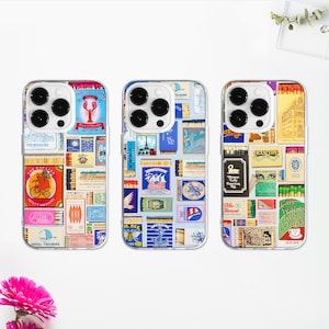 Vintage Matchbox Collage MagSafe Phone Case | Coquette Matchbook Phone Cover | Retro Label Aesthetic Case | iPhone 15 14 13 | Samsung S24