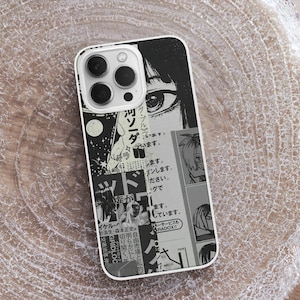 Japanese Anime Collage MagSafe Phone Case, Japanese Comics Phone Cover, Manga K-Drama Art Phone Case, iPhone 15 14 13, Samsung S23 S22, japanese black white japanese merch, comics manga anime phone case, blue print japanese case, pixel huawei lofi