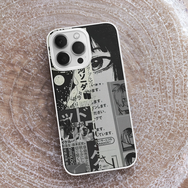 Japanese Anime Collage MagSafe Phone Case, Japanese Comics Phone Cover, Manga K-Drama Art Phone Case, iPhone 15 14 13, Samsung S23 S22, japanese black white japanese merch, comics manga anime phone case, blue print japanese case, pixel huawei lofi