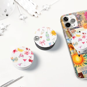 Coquette European Summer Phone Holder | Limoncello Cocktail Phone Grip | Travel Kindle Holder | Summer Vacation Phone Stand |Phone Accessory