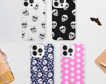 Cute Skull Pattern MagSafe Phone Case | Aesthetic Skull Phone Cover | Gothic Party Phone Case | iPhone 15 Pro 14 13 12 11 | Samsung S23 S21