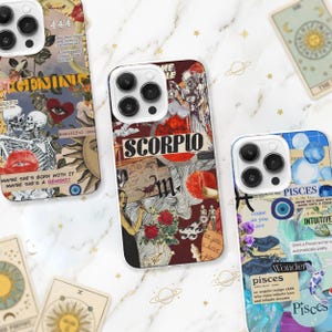 Zodiac Sign Collage MagSafe Phone Case | Gemini Scorpio Aries Astrological Cover iPhone 17 Samsung