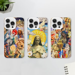 Jesus Christus Collage Handyhülle | Christliche Schrift-Telefonhülle | Religiöses Weihnachtsgeschenk | iPhone 15 14 13 12 11 | Samsung S23 S22 Ultra