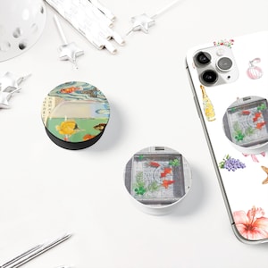 Japanese Goldfish Collage MagSafe Phone Grip | Koi Fish Phone Grip | Newspaper Moodboard Kindle Holder | Anime Themed Gift | Phone Accessory