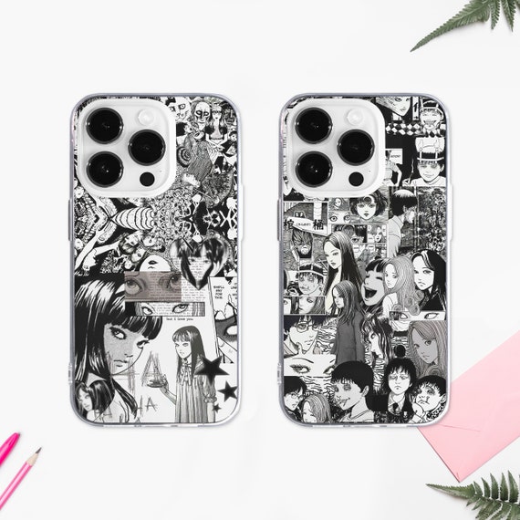 Anime Girl Scrapbook MagSafe Phone Case, Dark Manga Comics Cover iPhone 17 16 Samsung