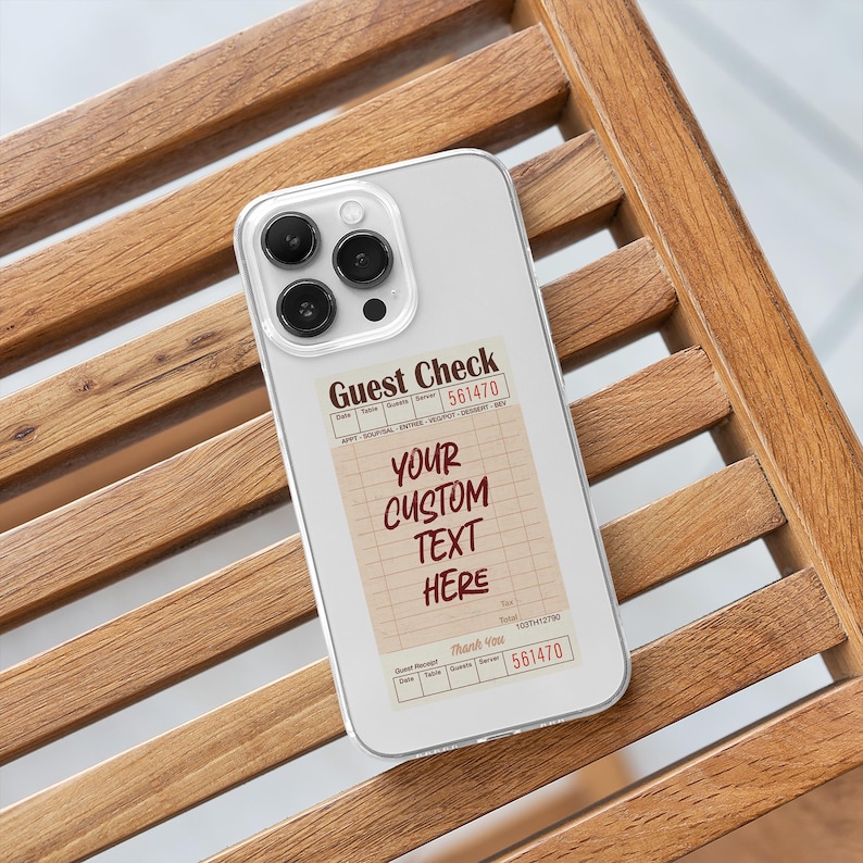 Customizable Retro Guest Check MagSafe Case, Personalized Text Phone Cover, Preppy Custom Quote Case, iPhone 16 15 14, Samsung S24, create your own guest check phone case, typography gift, cute espresso martini case, waitress receipt, guest receipt