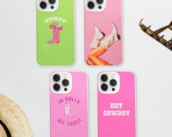 Texas Cowgirl Illustration Phone Case | In Dolly We Trust Phone Cover | Cowboy Boots Case | iPhone 15 14 13 12 X | Samsung S23 S22 S21 Ultra