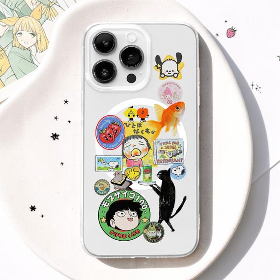 Anime Cartoon Receipt MagSafe Phone Case: Kawaii Goldfish Moodboard Cover iPhone 17 16 Samsung