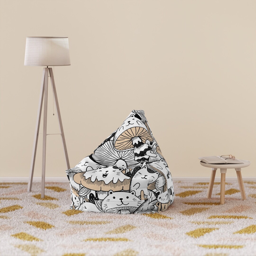 Cat Mushroom Bean Bag Chair Cover, Cartoon Anime Bean Bag Chair Cover