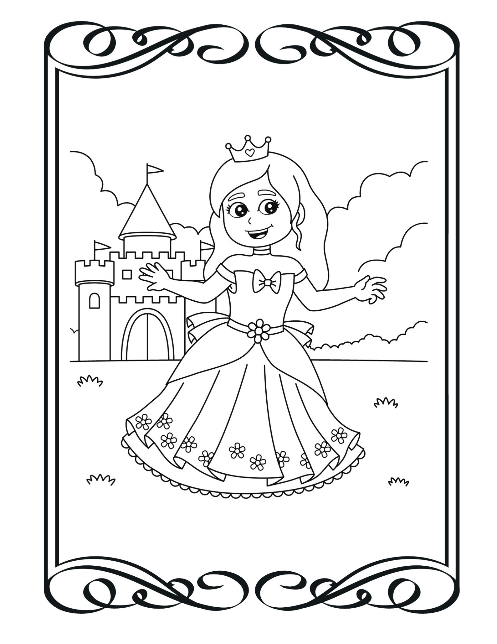 Printable Princess Coloring Pages for Kids, Princess Coloring Sheets ...