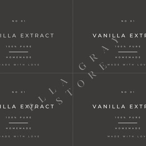 Vanilla Extract Printable Labels/homemade/made With Love/easy &amp; Simple - Etsy