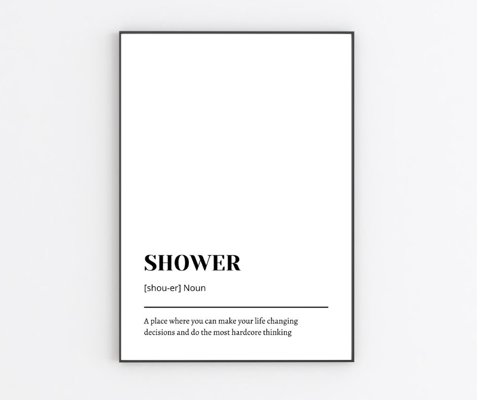 Shower Definition Print Wall Art Bathroom Etsy