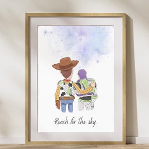 Toy Story Aquarell Kinderzimmer Wandkunst, Woody und Buzz Aquarell Kinderzimmer Wandkunst, Beste Freunde Poster, Toy Story Kind Drucke