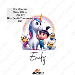 Minions Agnes y Unicornio PNG - Diseño de Gru, mi villano favorito (Descarga digital)
