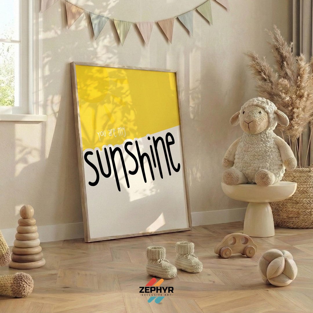 Sunshine Nursery Print: Watercolor Sun Kids Poster (digital Download ...