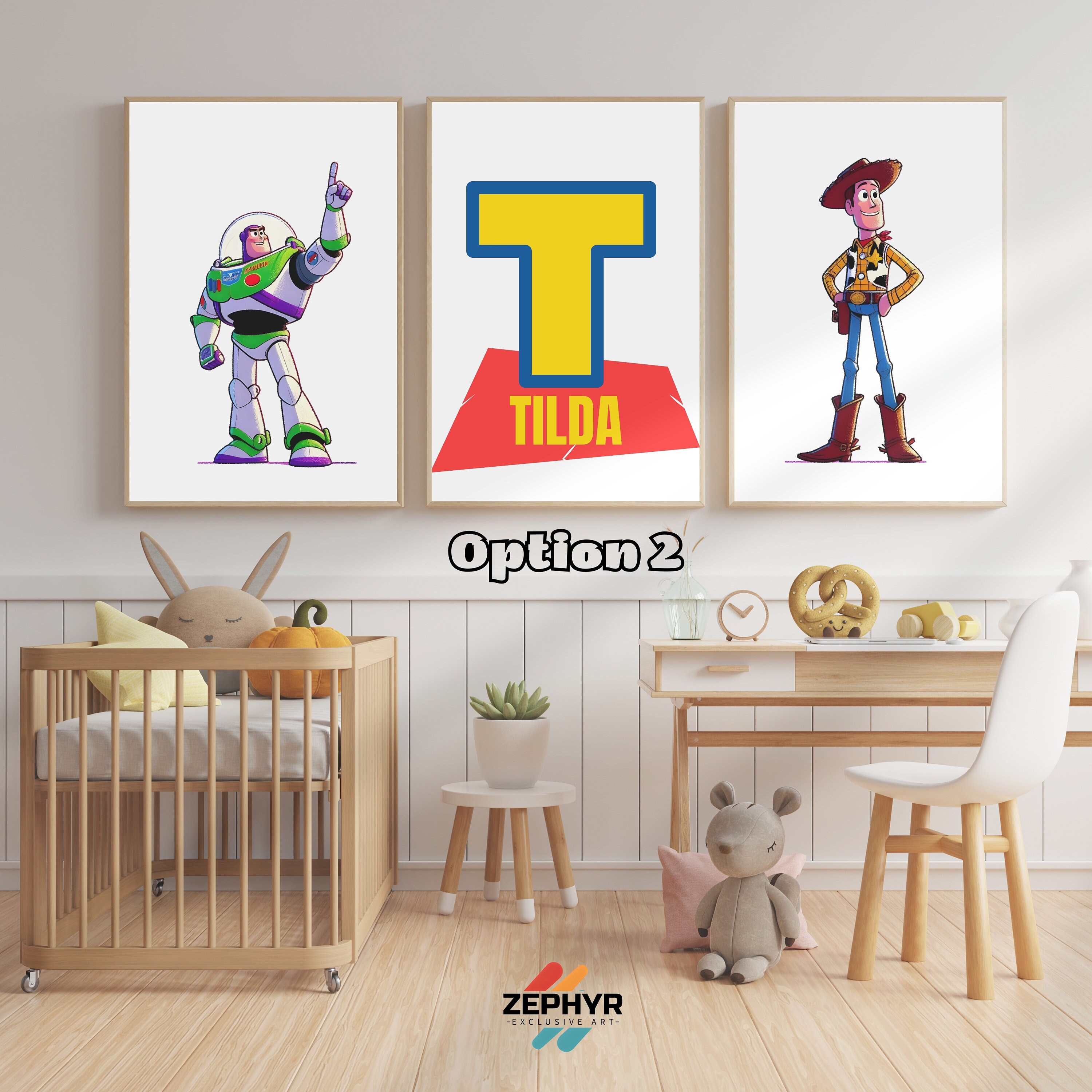 Set of 3 Custom Toy Story Nursery Wall Art Print, Personalized Name Toy ...