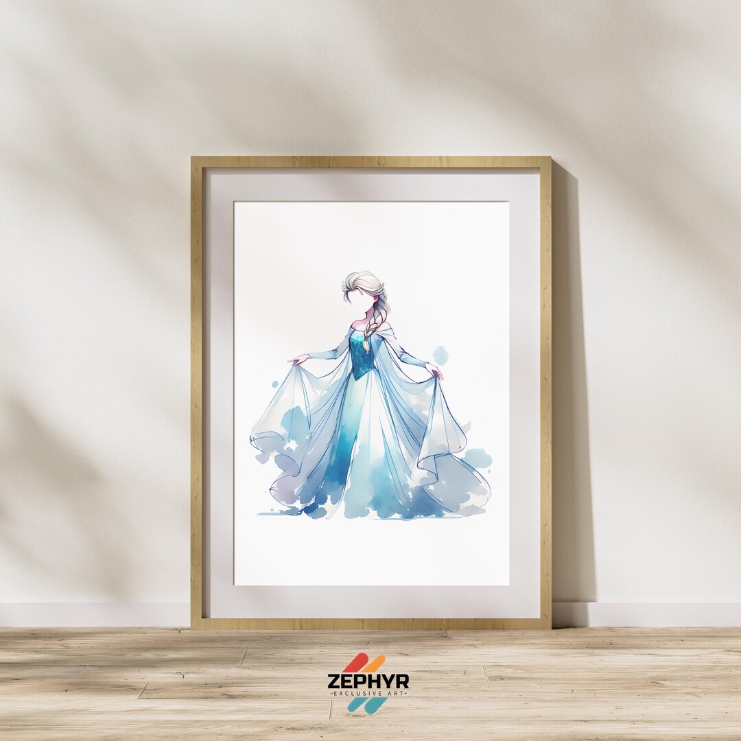 Frozen Nursery Wall Art, Frozen Elsa Poster, Elsa Watercolor Decor ...