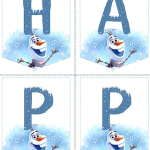 Frozen Happy Birthday Banner, Frozen Birthday Banner, Olaf Banner ...