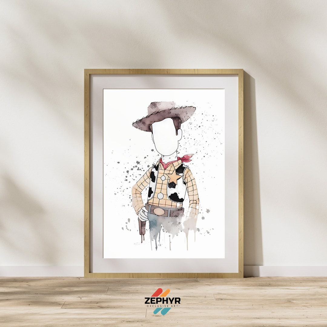 Toy Story Watercolor Nursery Wall Art, Woody Watercolor Poster, Nursery