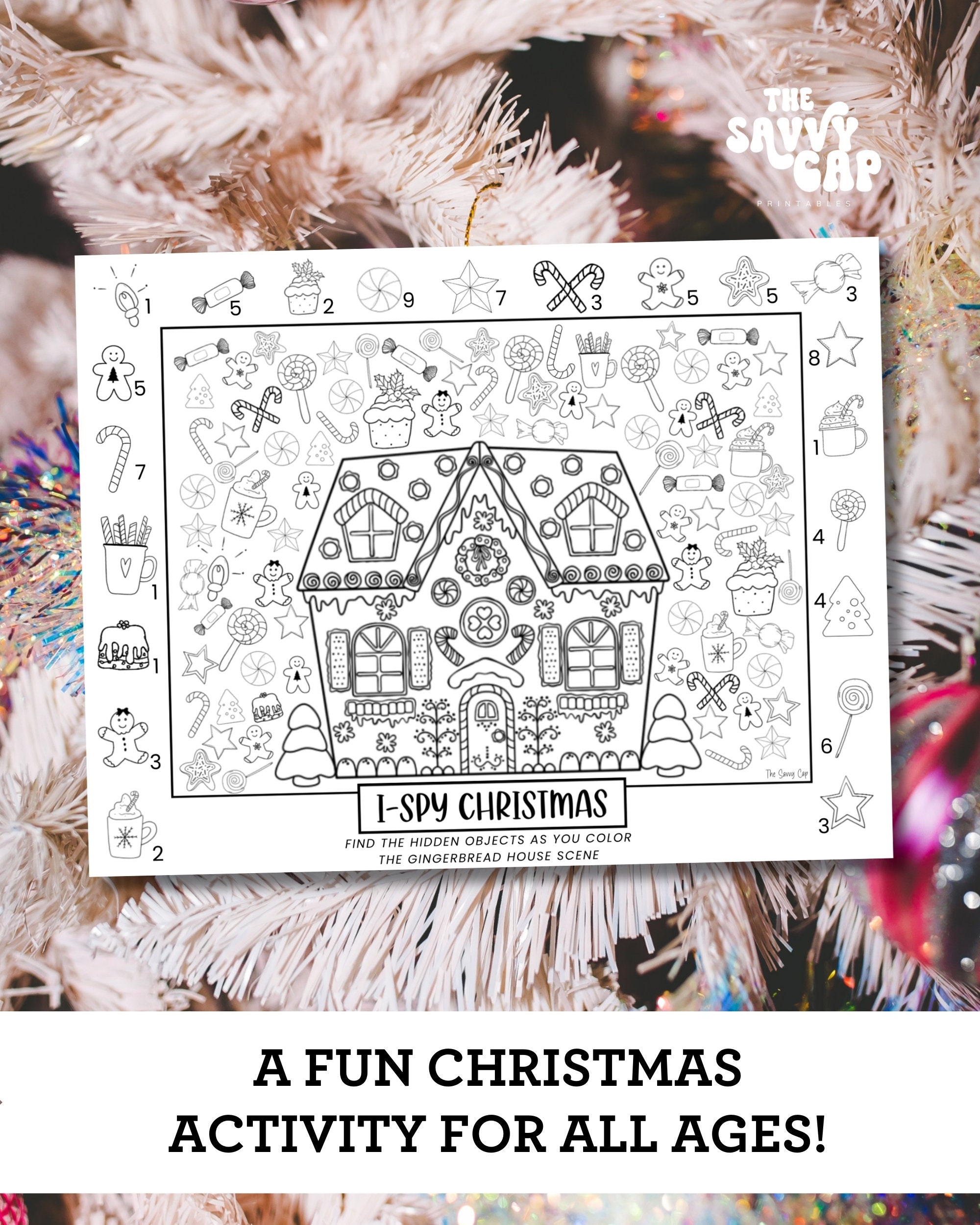 Ispy Christmas Coloring Sheet • Printable Christmas Activity